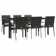 Sonata Set mobilier de grădină cu perne, 7 piese, negru, poliratan