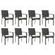 Sonata Set mobilier de grădină cu perne, 9 piese, negru, poliratan