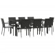 Sonata Set mobilier de grădină cu perne, 9 piese, negru, poliratan