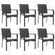 Sonata Set mobilier de grădină cu perne, 7 piese, negru, poliratan