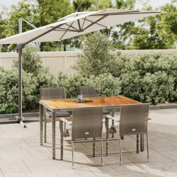 Sonata Set mobilier de grădină cu perne, 5 piese, gri, poliratan