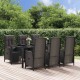 Sonata Set mobilier de grădină cu perne, 7 piese, negru, poliratan