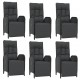 Sonata Set mobilier de grădină cu perne, 7 piese, negru, poliratan