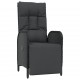Sonata Set mobilier de grădină cu perne, 3 piese, negru, poliratan