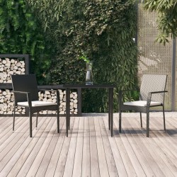 Sonata H Градински комплект от 3 части с възглавници черни полиратан - Seturi pentru exterior