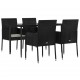 Sonata Set mobilier de grădină cu perne, 5 piese, negru, poliratan