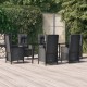 Sonata Set mobilier de grădină cu perne, 7 piese, negru, poliratan