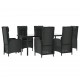 Sonata Set mobilier de grădină cu perne, 7 piese, negru, poliratan