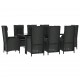 Sonata Set mobilier de grădină cu perne, 9 piese, negru, poliratan