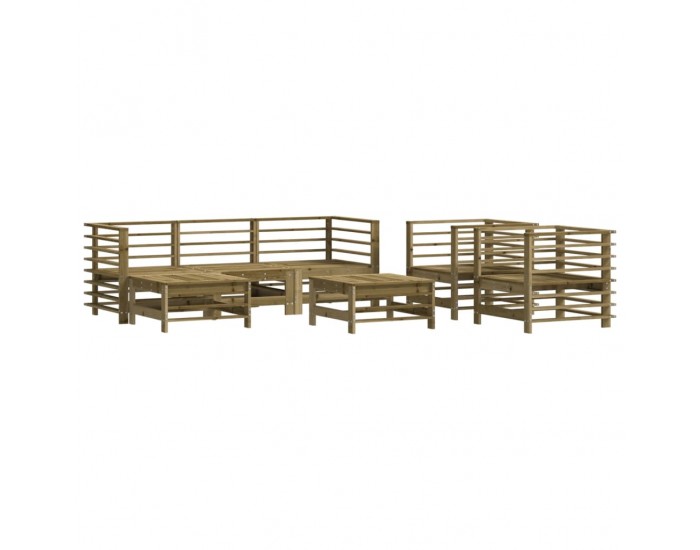 Sonata Set mobilier de grădină cu perne, 7 piese, lemn de pin tratat