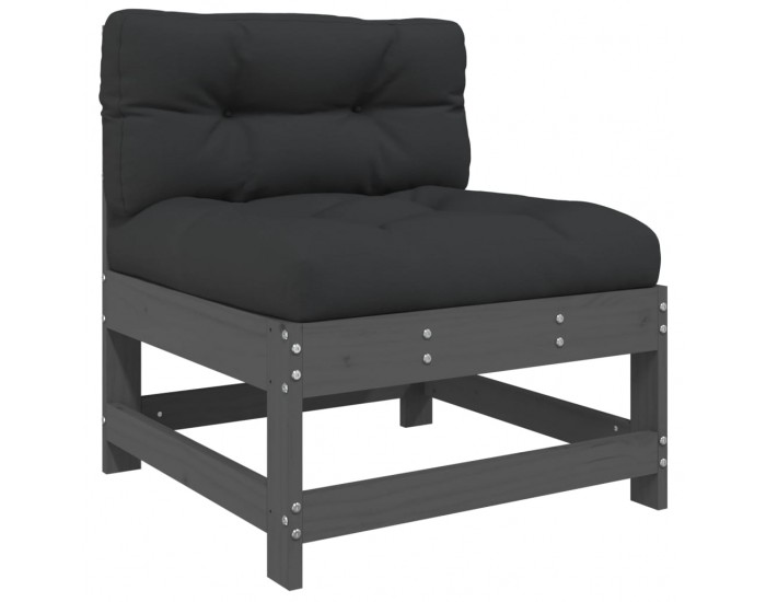 Sonata Set mobilier relaxare grădină&perne 6 piese gri lemn masiv pin