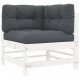 Sonata Set mobilier relaxare grădină&perne 6 piese alb lemn masiv pin