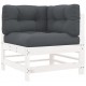 Sonata Set mobilier de grădină cu perne, 5 piese, alb, lemn masiv