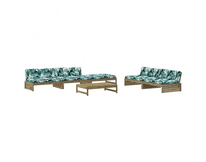 Sonata Set mobilier de grădină cu perne, 6 piese, lemn de pin tratat