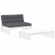 Sonata Set mobilier de grădină cu perne, 2 piese, alb, lemn masiv