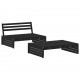 Sonata Set mobilier de grădină cu perne, 2 piese, negru, lemn masiv