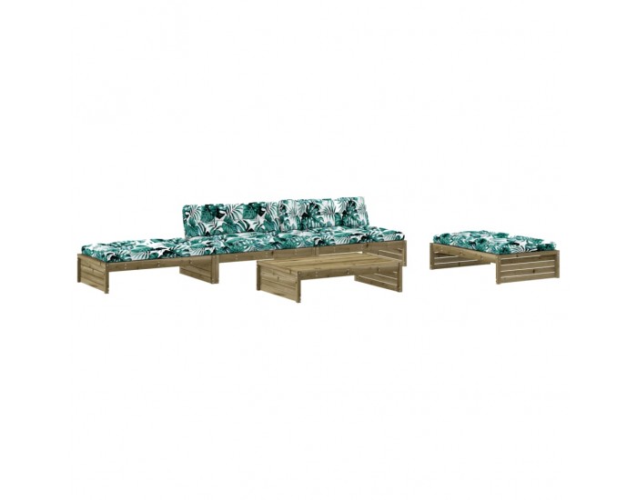Sonata Set mobilier de grădină cu perne, 5 piese, lemn de pin tratat