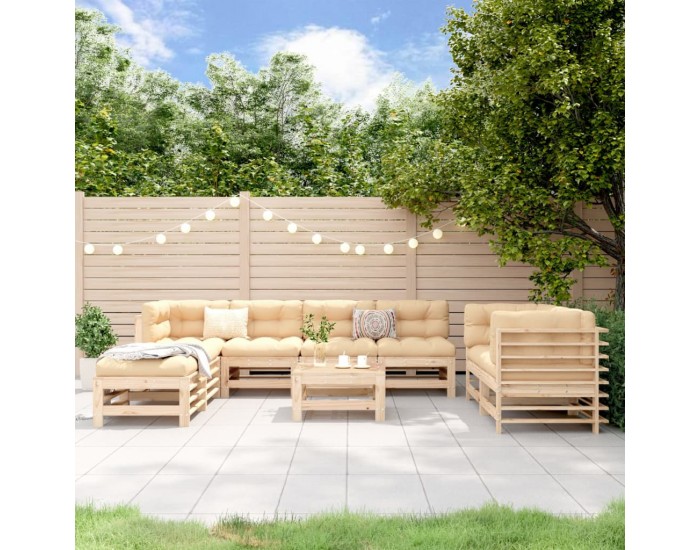 Sonata Set mobilier grădină, 9 piese, lemn masiv de pin