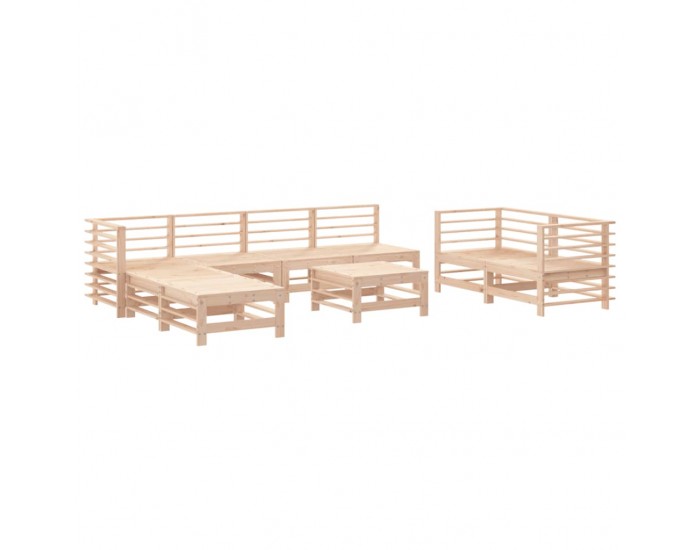 Sonata Set mobilier grădină, 9 piese, lemn masiv de pin