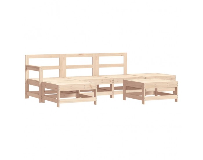 Sonata Set mobilier relexare de grădină, 6 piese, lemn masiv de pin