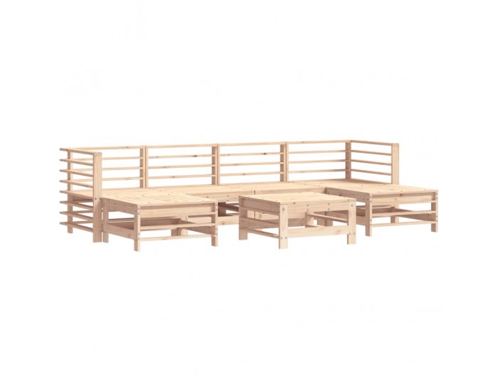 Sonata Set mobilier de grădină, 7 piese, lemn masiv de pin