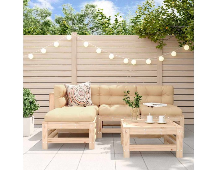 Sonata Set mobilier relaxare de grădină 5 piese lemn masiv de pin