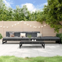 Sonata H Градински лаундж комплект, 4 части, черен, бор масив - Seturi pentru exterior