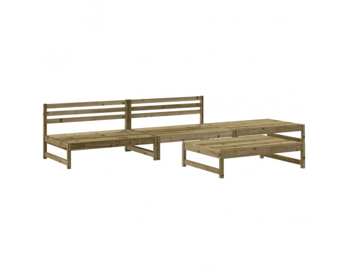 Sonata Set mobilier relaxare de grădină, 4 piese, lemn de pin tratat