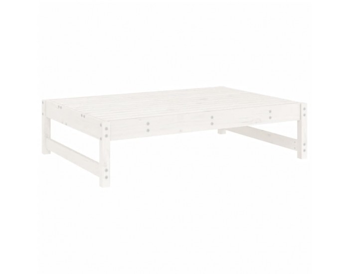 Sonata Set mobilier de grădină, 6 piese, alb, lemn masiv pin