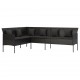 Sonata Set mobilier de grădină cu perne, 6 piese, negru, poliratan