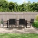 Sonata Set mobilier de grădină, 7 piese, negru, textilenă și oțel