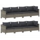 Sonata Set mobilier de grădină cu perne, 9 piese, gri, poliratan