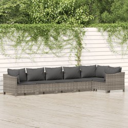 Sonata Set mobilier de grădină cu perne, 6 piese, gri, poliratan