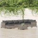 Sonata Set mobilier de grădină cu perne, 8 piese, gri, poliratan