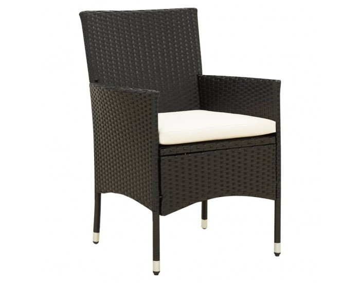 Sonata Set mobilier de grădină cu perne, 9 piese, negru, poliratan