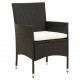 Sonata Set mobilier de grădină cu perne, 9 piese, negru, poliratan