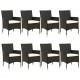 Sonata Set mobilier de grădină cu perne, 9 piese, negru, poliratan