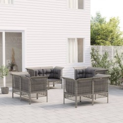 Sonata H Градински комплект с възглавници, 8 части, полиратан, сив - Seturi pentru exterior