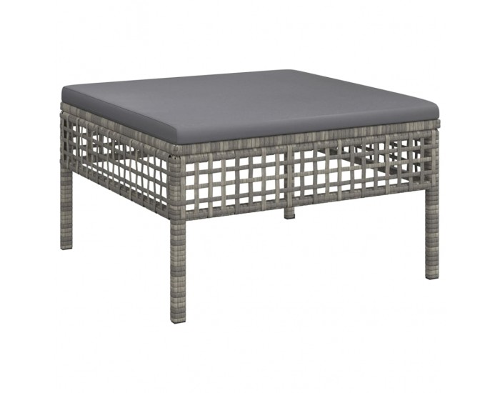 Sonata Set mobilier de grădină cu perne, 6 piese, gri, poliratan