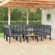 Sonata Set mobilier de grădină, 7 piese, negru și gri, poliratan