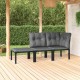 Sonata Set mobilier de grădină cu perne, 3 piese, negru/gri, poliratan