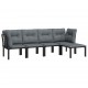 Sonata Set mobilier de grădină, 5 piese, negru/gri, poliratan