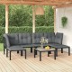 Sonata Set mobilier de grădină, 7 piese, negru și gri, poliratan