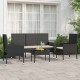 Sonata Set mobilier relaxare grădină 4 piese cu perne poliratan negru