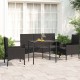 Sonata Set mobilier relaxare grădină 4 piese cu perne poliratan negru