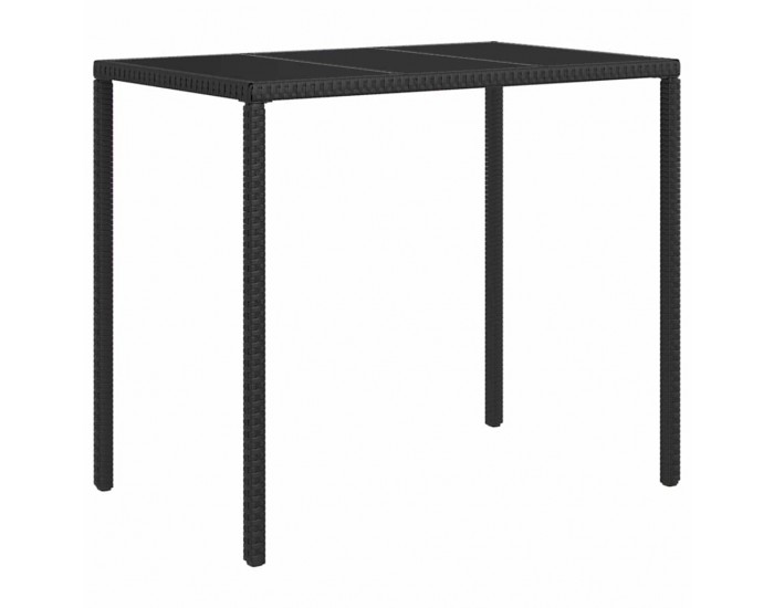 Sonata Set mobilier relaxare grădină 4 piese cu perne poliratan negru