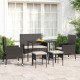Sonata Set mobilier de grădină cu perne, 6 piese, negru, poliratan