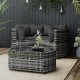 Sonata Set mobilier de grădină cu perne, 4 piese, gri, poliratan