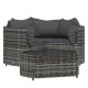 Sonata Set mobilier de grădină cu perne, 4 piese, gri, poliratan