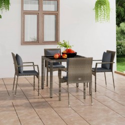 Sonata H Градински столове с възглавници, 4 бр, полиратан, сиви - Seturi pentru exterior